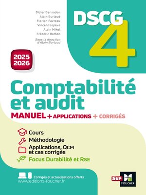 cover image of DSCG 4--Comptabilité et audit--Manuel et applications--Millésime 2025-2026